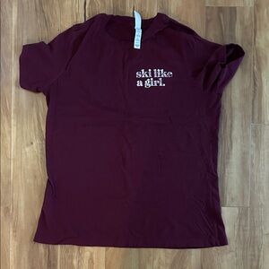 Bella Canvas Maroon 'Ski Like a Girl' Women's Tee